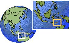 Timor Oriental time zone location map borders
