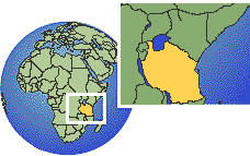 Zanzibar, Tanzania time zone location map borders