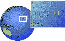 Atoll Johnston (États-Unis) carte de localisation de fuseau horaire frontières