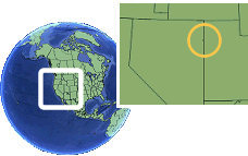 Nevada (excepción), Estados Unidos time zone location map borders