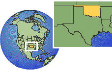 Tulsa, Oklahoma, Estados Unidos time zone location map borders