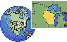 milwaukee, Wisconsin, Estados Unidos time zone location map borders