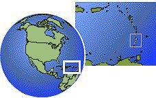 Kingstown, San Vicente y las Granadinas time zone location map borders