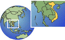 Vietnam time zone location map borders