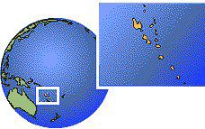 Vanuatu time zone location map borders