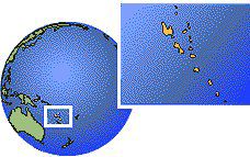 Port-Vila, Vanuatu time zone location map borders